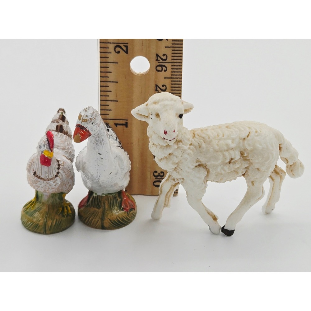 Vintage Fontanini Nativity "Bethlehem Birds" Set of 2 Plus Lamb Hand Painted - Picture 4 of 4